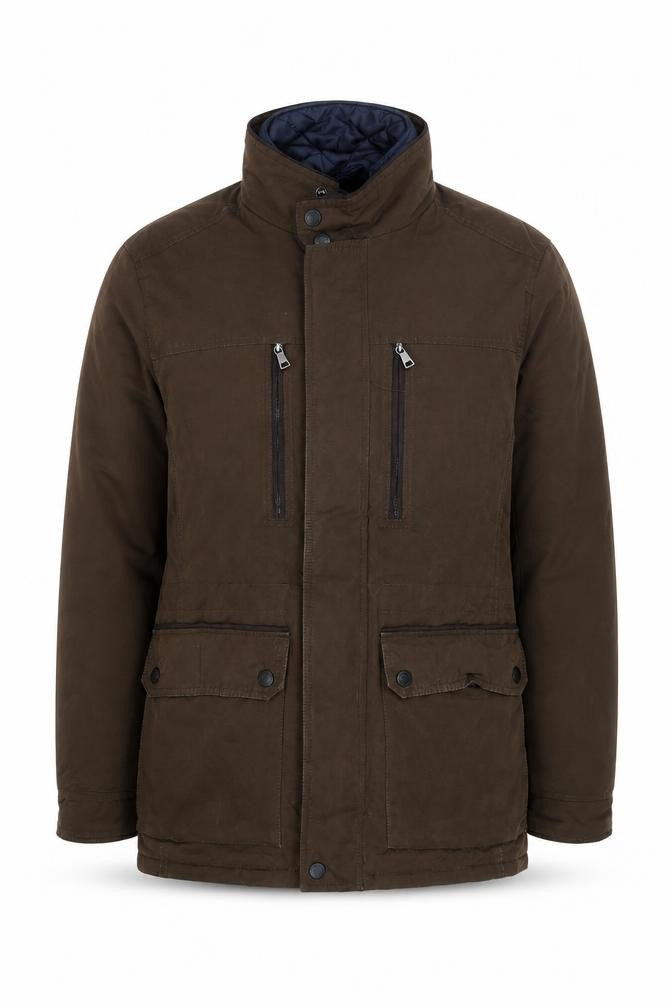 Marks and Spencer Men's Brown Parka Jacket S Regular Fit Lined