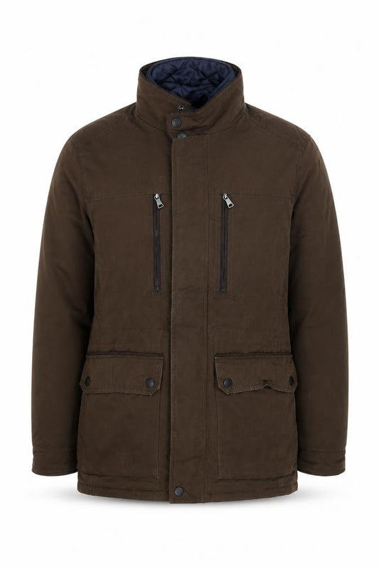 Marks and Spencer Men's Brown Parka Jacket S Regular Fit Lined
