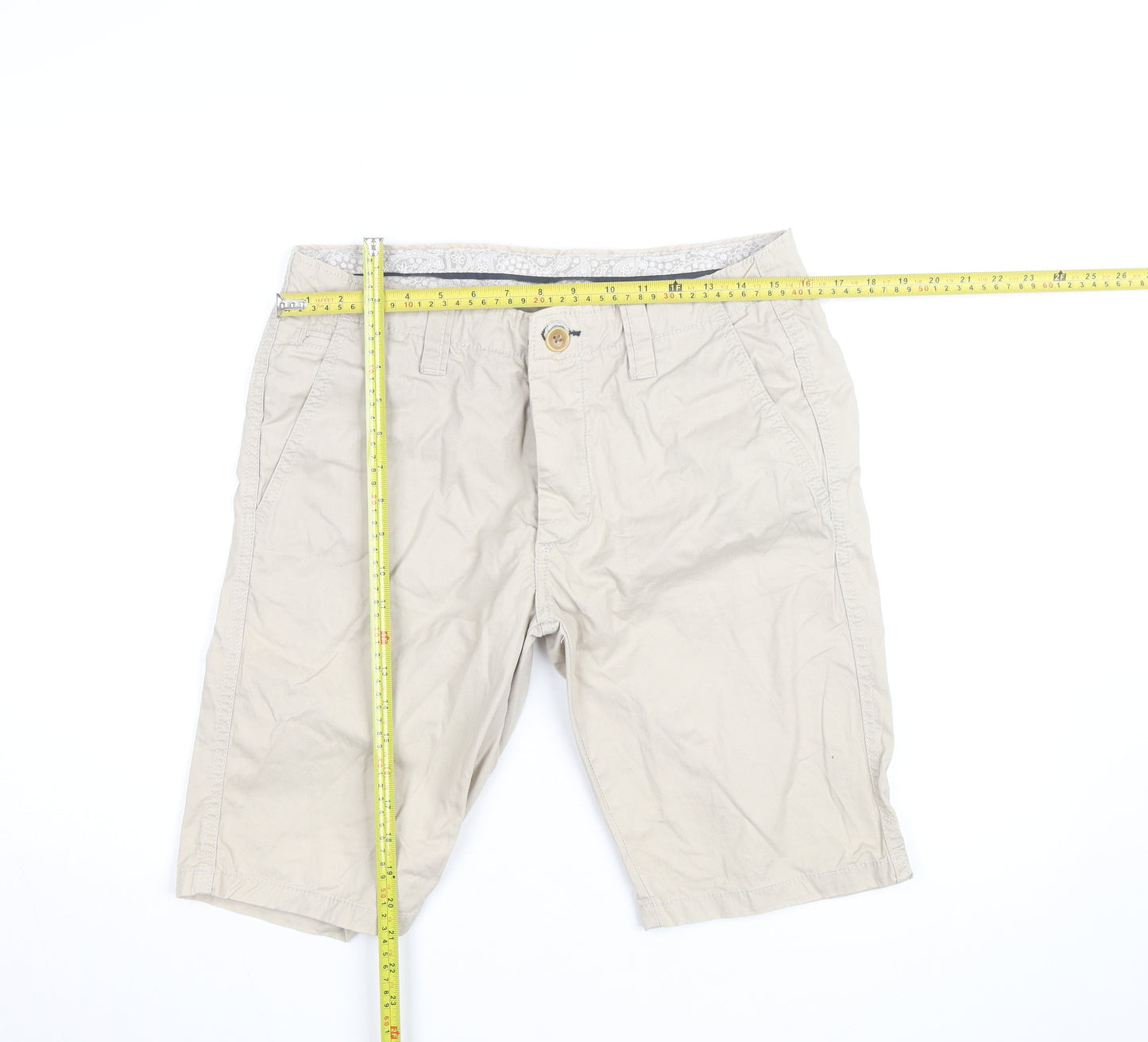 Cedar Wood State Men's Beige Chino Shorts 32 Regular Cotton Blend