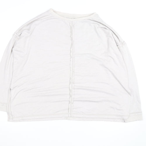 Donna Karan Women’s Beige Long Sleeve Modal Pullover Jumper L