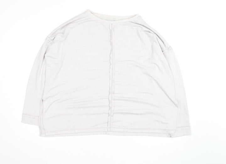 Donna Karan Women’s Beige Long Sleeve Modal Pullover Jumper L