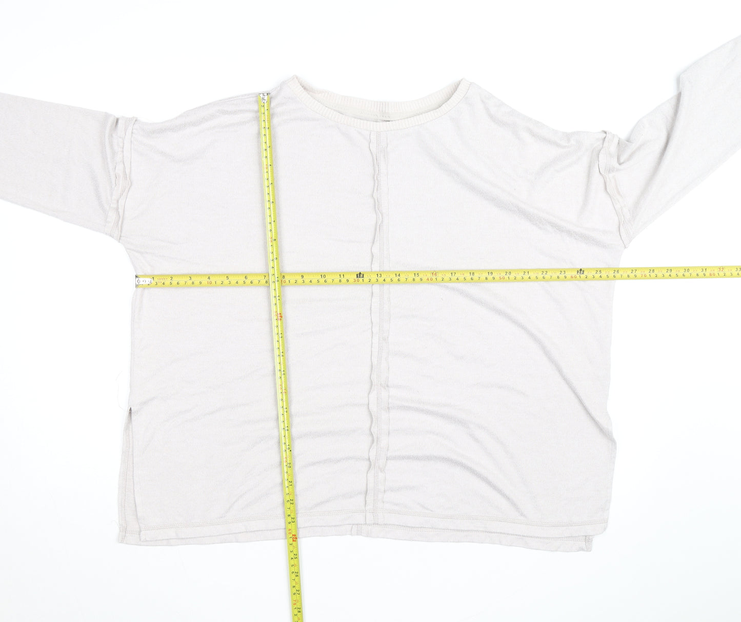 Donna Karan Women’s Beige Long Sleeve Modal Pullover Jumper L