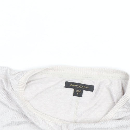Donna Karan Women’s Beige Long Sleeve Modal Pullover Jumper L