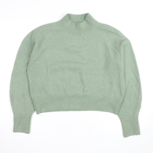 & Other Stories Women Green Wool Mock Neck Knit Jumper M