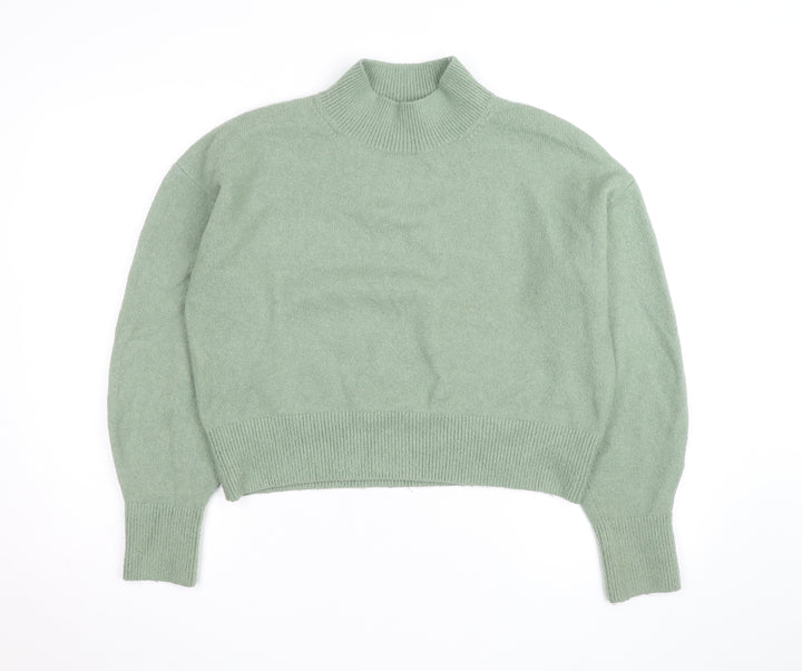 & Other Stories Women Green Wool Mock Neck Knit Jumper M