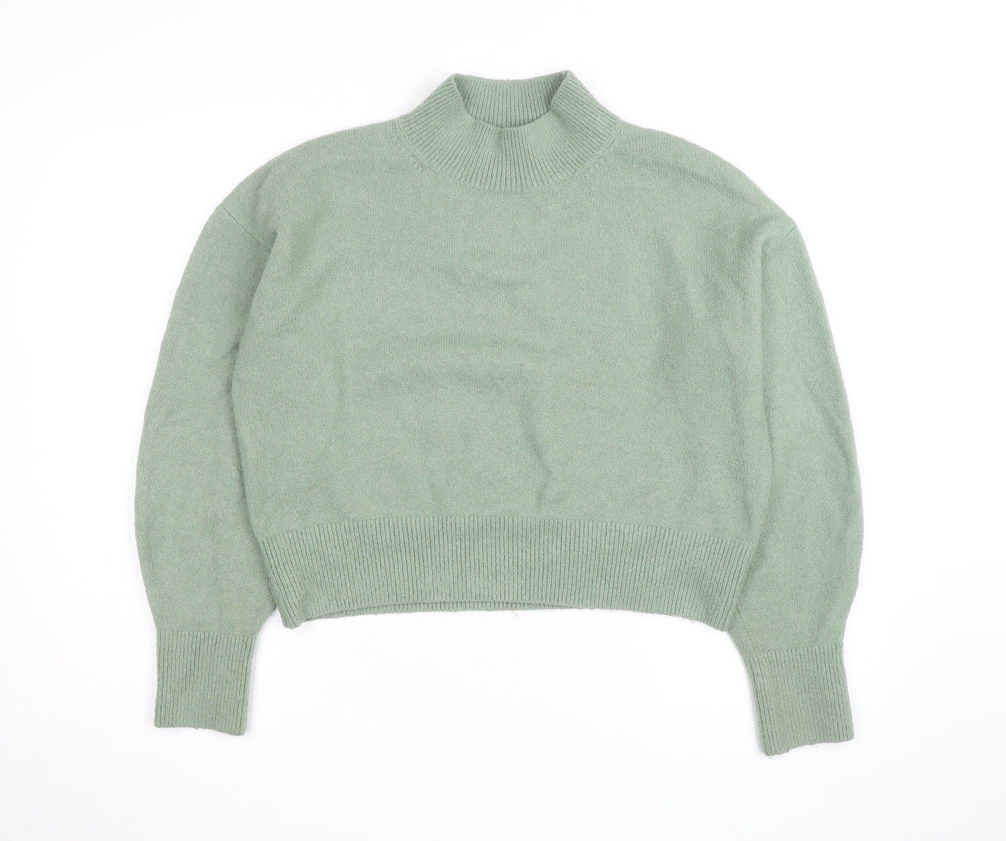 & Other Stories Women Green Wool Mock Neck Knit Jumper M