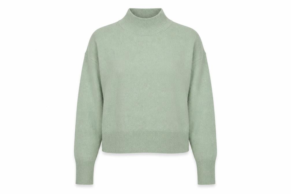 & Other Stories Women Green Wool Mock Neck Knit Jumper M