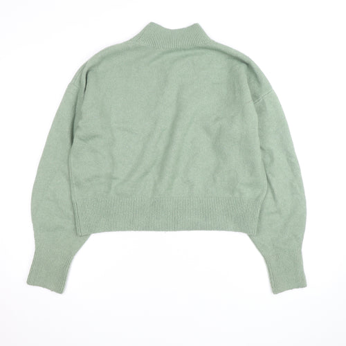 & Other Stories Women Green Wool Mock Neck Knit Jumper M