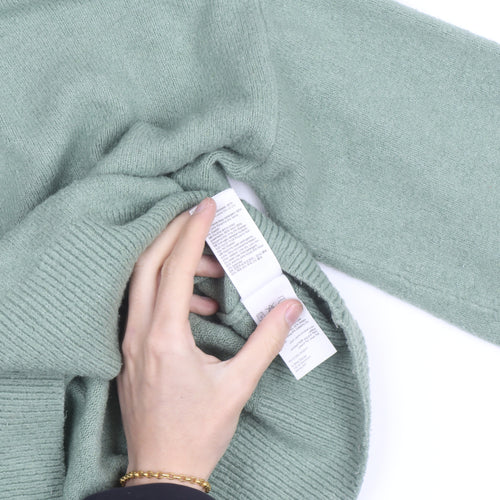 & Other Stories Women Green Wool Mock Neck Knit Jumper M