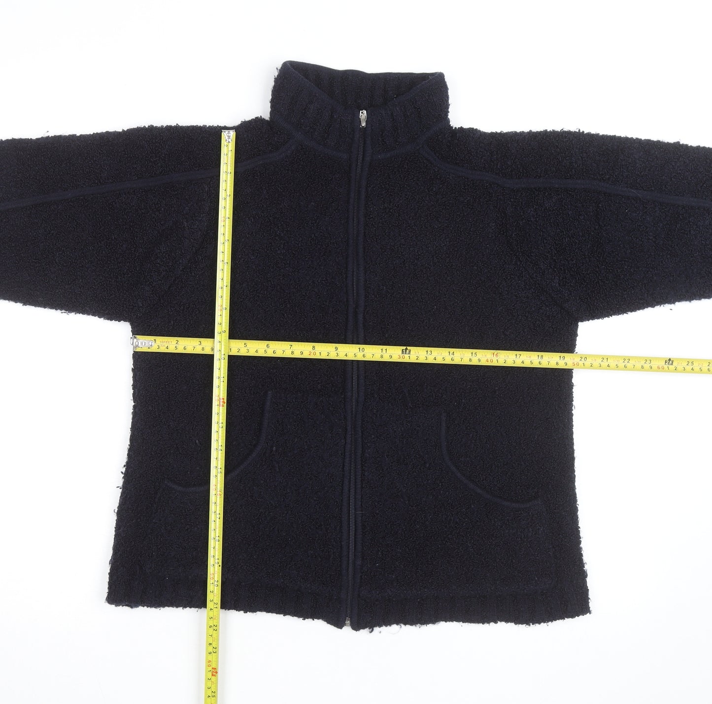Eliza Scott Men's Black Full Zip Chunky Knit Jumper M