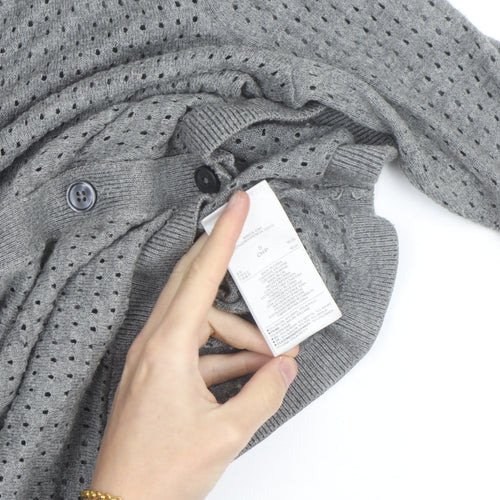 Gap Women Grey Open Knit Button Cardigan Size S