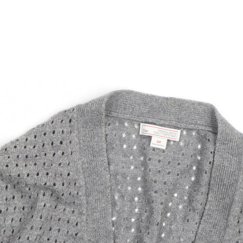 Gap Women Grey Open Knit Button Cardigan Size S