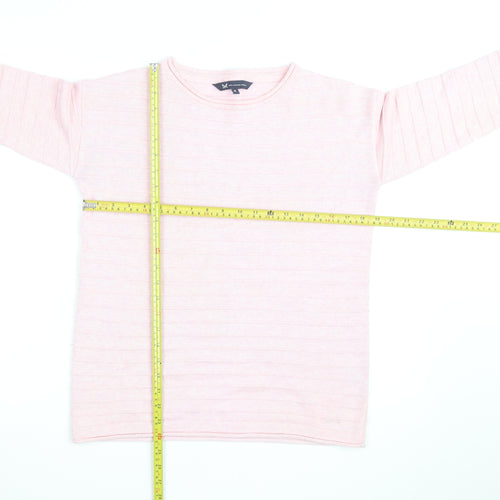 Crew Clothing Women’s Pink Cotton Blend Knit Jumper Size 8