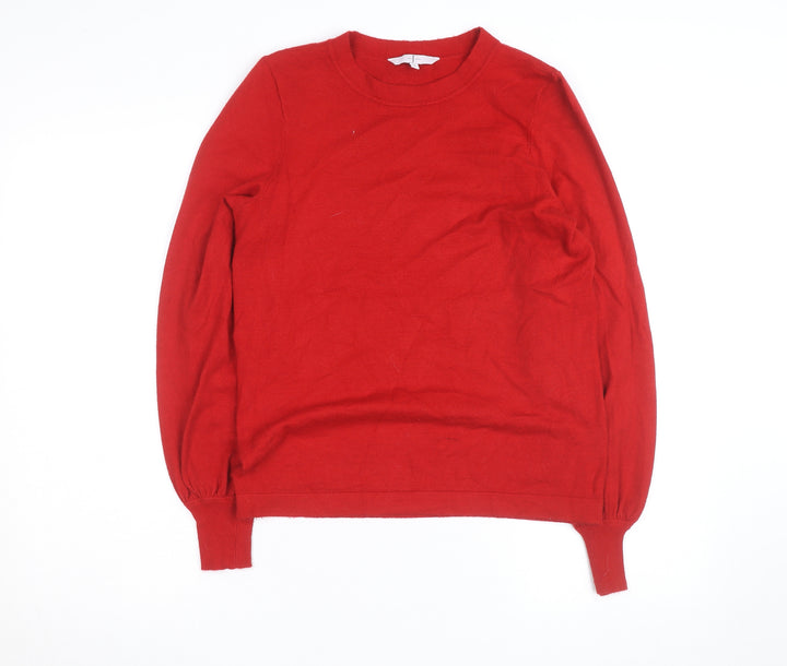Jasper Conran Women's Red Cashmere Crew Neck Jumper Size 12