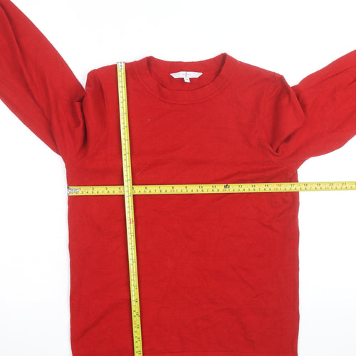 Jasper Conran Women's Red Cashmere Crew Neck Jumper Size 12
