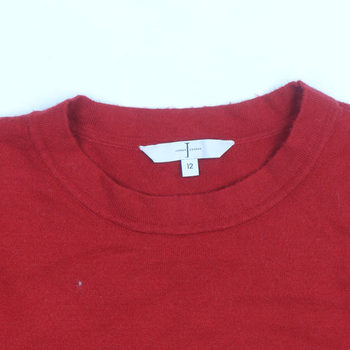Jasper Conran Women's Red Cashmere Crew Neck Jumper Size 12