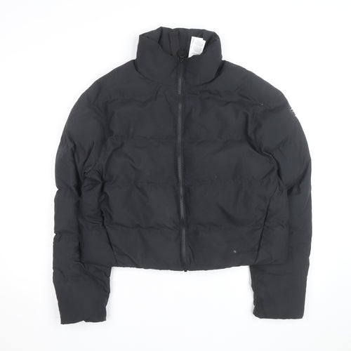 Gymshark Men's Black Puffer Jacket Size S Full Zip Lightweight Warm