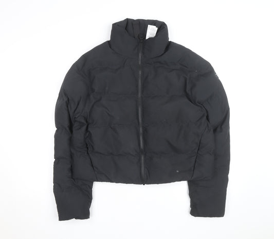 Gymshark Men's Black Puffer Jacket Size S Full Zip Lightweight Warm