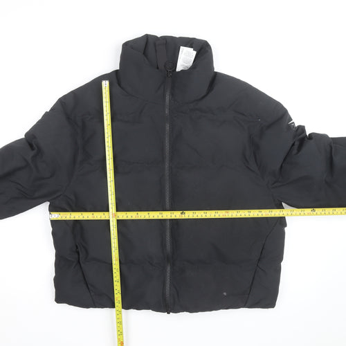 Gymshark Men's Black Puffer Jacket Size S Full Zip Lightweight Warm