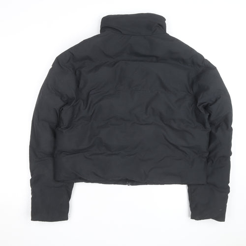 Gymshark Men's Black Puffer Jacket Size S Full Zip Lightweight Warm