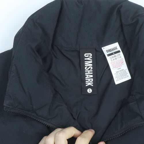 Gymshark Men's Black Puffer Jacket Size S Full Zip Lightweight Warm
