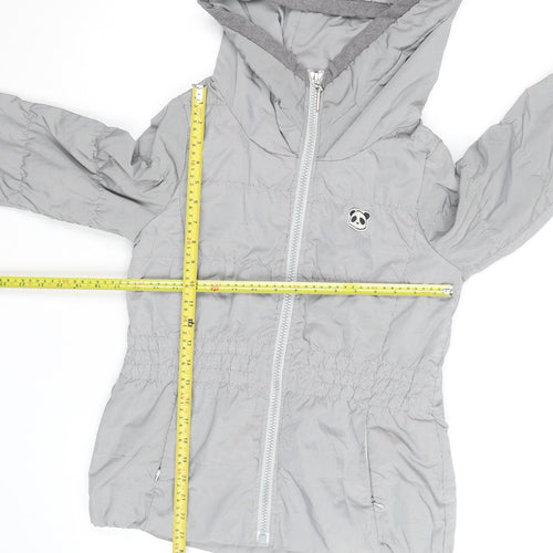 YESGODA Women's Grey Check Hooded Puffer Jacket Size M