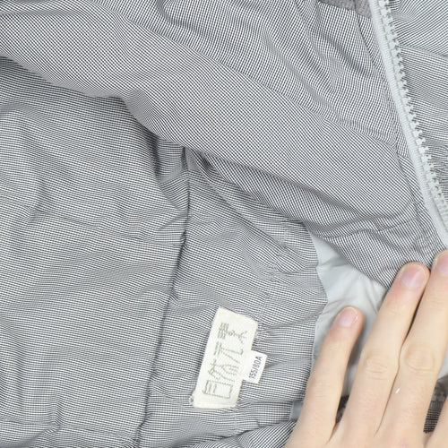 YESGODA Women's Grey Check Hooded Puffer Jacket Size M