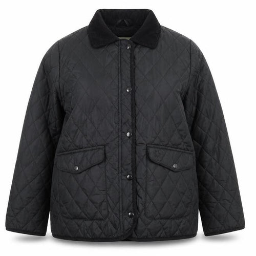 Country Estate Women's Black Quilted Mid-Length Jacket Size 18