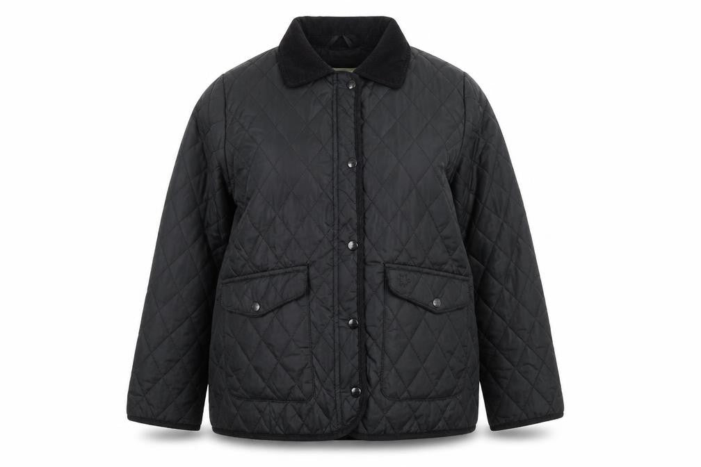 Country Estate Women's Black Quilted Mid-Length Jacket Size 18