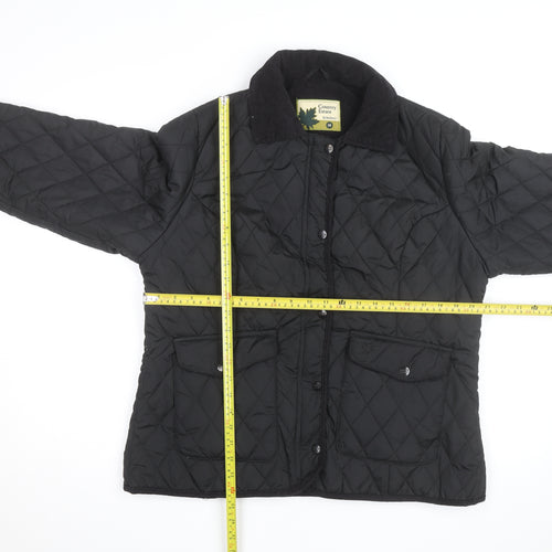 Country Estate Women's Black Quilted Mid-Length Jacket Size 18