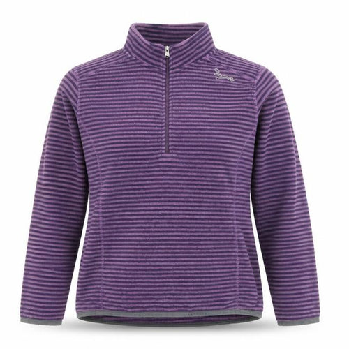 TOG24 Women Purple Striped Fleece Half Zip Pullover Sweatshirt Size 10-12