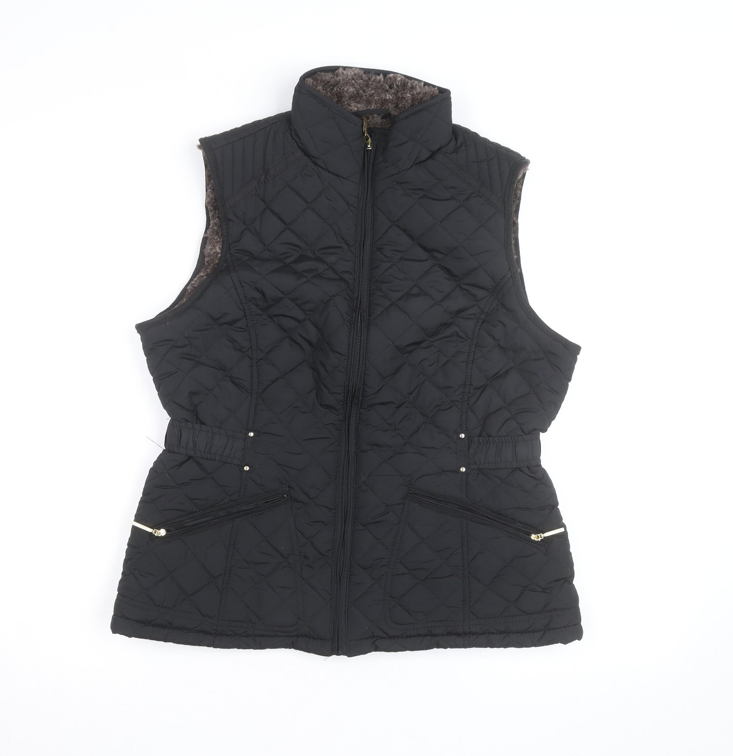 Weatherproof Women's Black Quilted Padded Waistcoat Size S