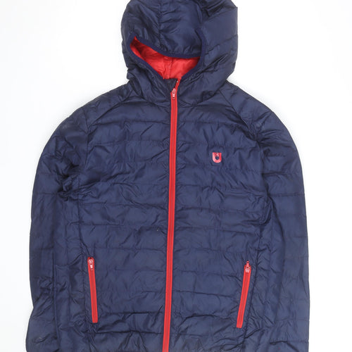 Ushuaia Polo Men's Blue L Puffer Down Hooded Winter Jacket