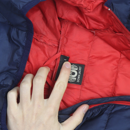 Ushuaia Polo Men's Blue L Puffer Down Hooded Winter Jacket
