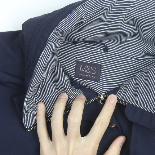 Marks and Spencer Men's Blue Waterproof Lined Jacket Size L 42in
