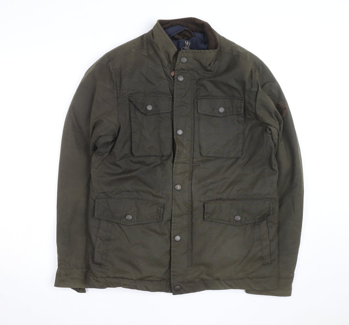 Next Men’s Green Field Jacket S Regular Twill Lined Outdoor Coat