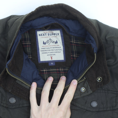 Next Men’s Green Field Jacket S Regular Twill Lined Outdoor Coat