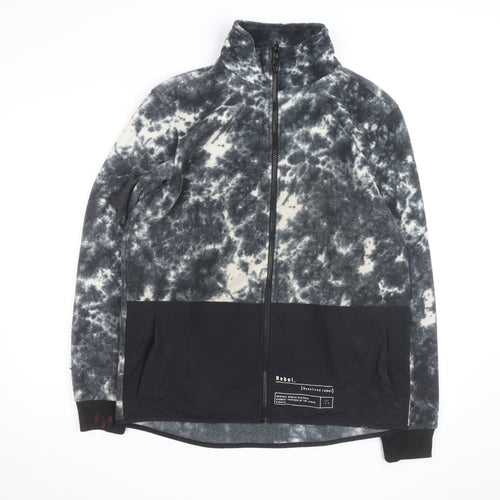 Redefined Rebel Men’s Black Tie Dye Fleece Zip Jacket L