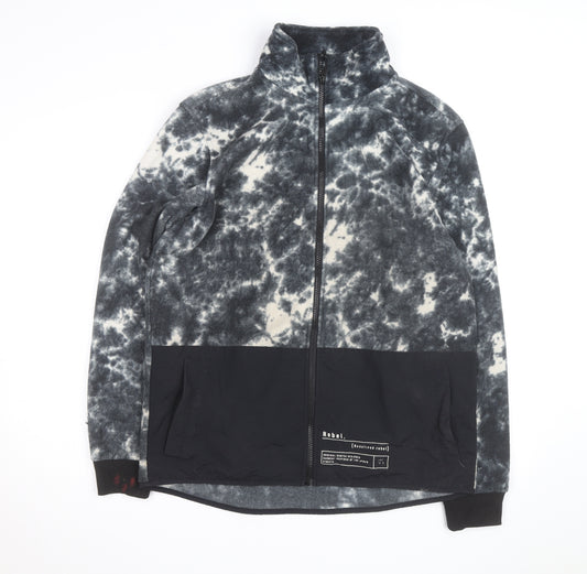Redefined Rebel Men’s Black Tie Dye Fleece Zip Jacket L