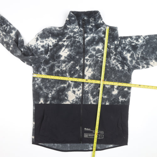 Redefined Rebel Men’s Black Tie Dye Fleece Zip Jacket L