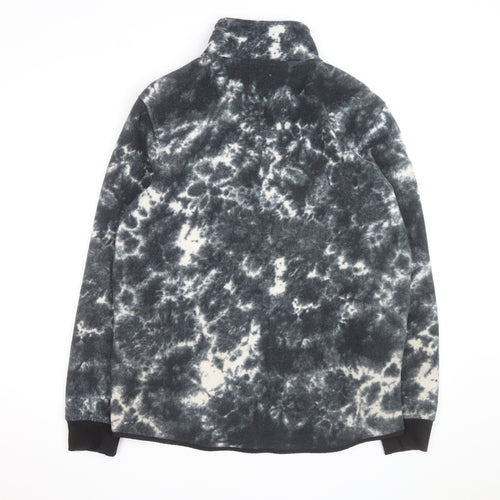 Redefined Rebel Men’s Black Tie Dye Fleece Zip Jacket L