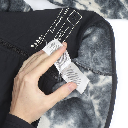 Redefined Rebel Men’s Black Tie Dye Fleece Zip Jacket L
