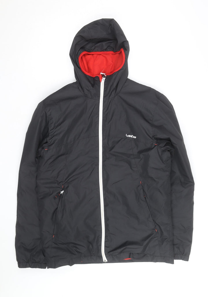 Wedze Men's Black L Hooded Ski Jacket Water Resistant