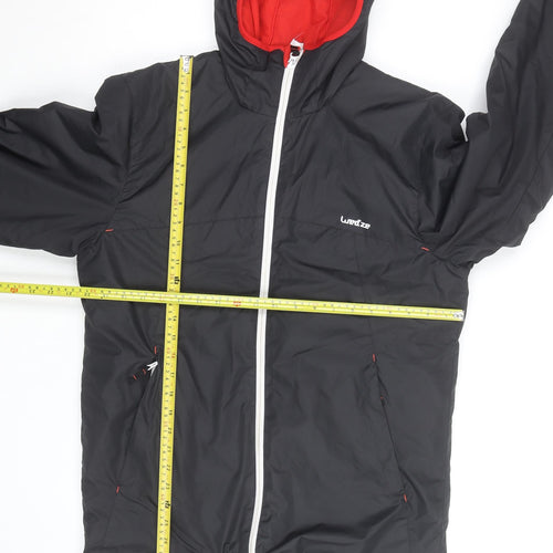 Wedze Men's Black L Hooded Ski Jacket Water Resistant