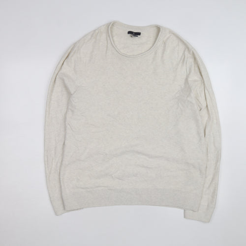 GAP Mens Beige Cotton Wool Crew Neck Pullover Jumper Size L