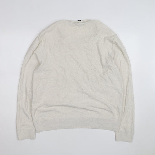GAP Mens Beige Cotton Wool Crew Neck Pullover Jumper Size L