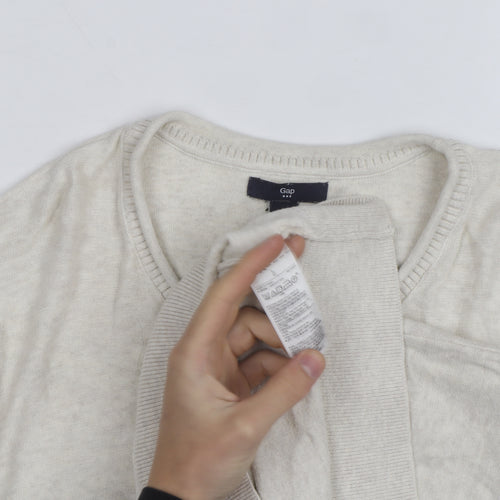 GAP Mens Beige Cotton Wool Crew Neck Pullover Jumper Size L