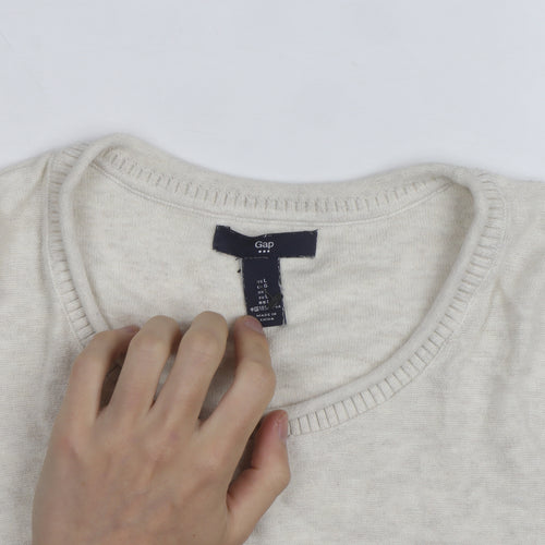 GAP Mens Beige Cotton Wool Crew Neck Pullover Jumper Size L