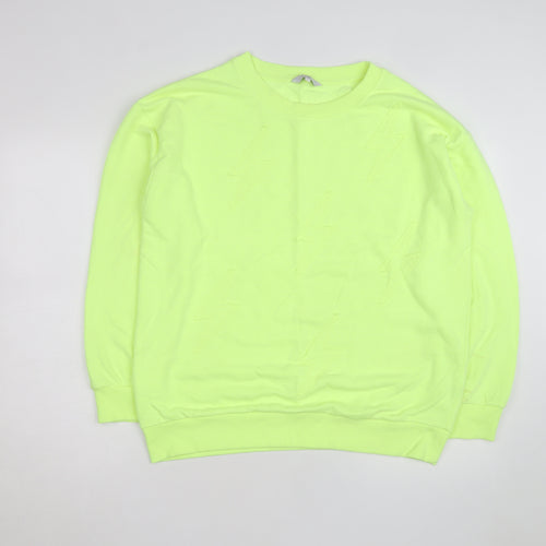 Next Women’s Neon Yellow Cotton Pullover Sweatshirt Size 14