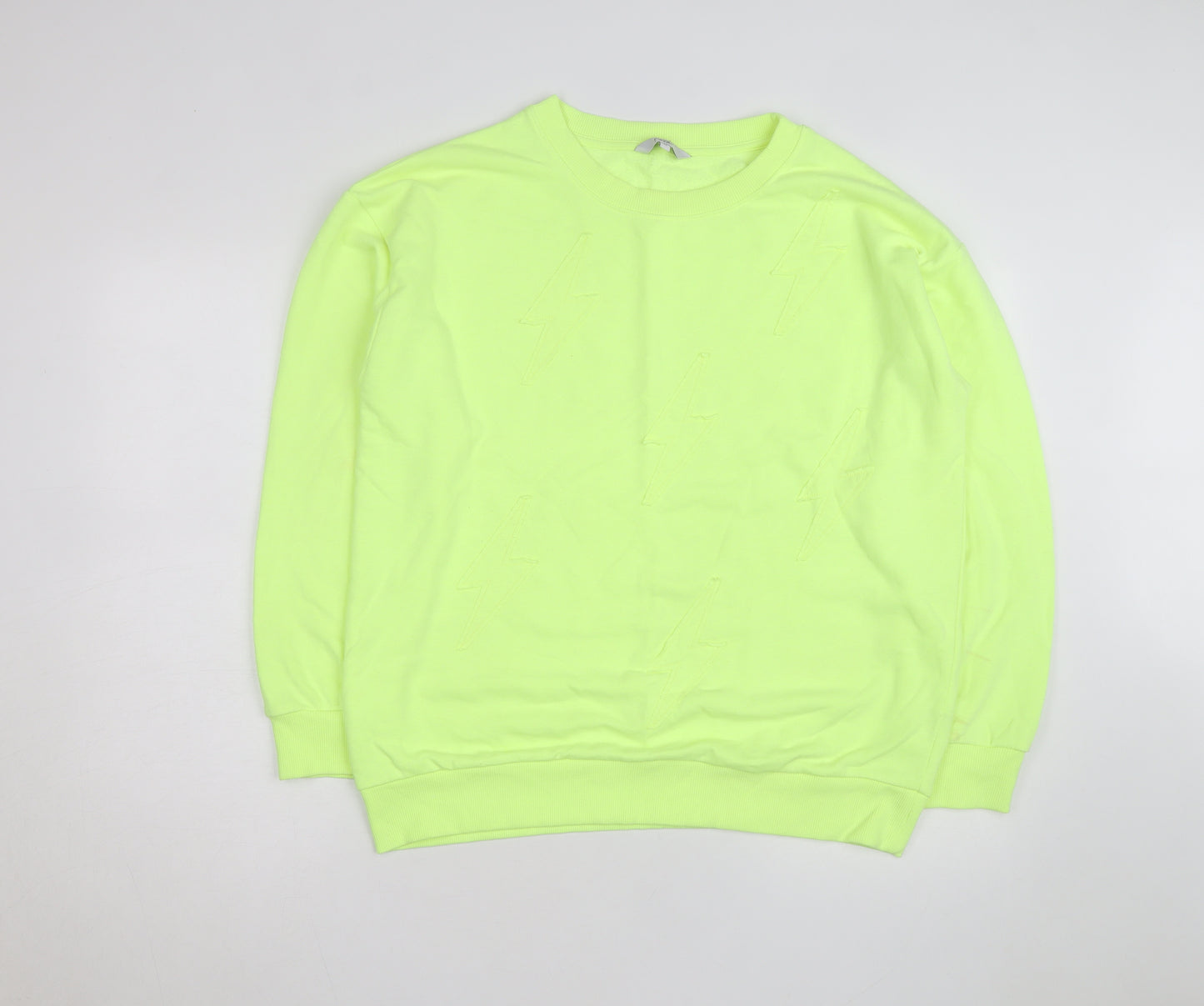 Next Women’s Neon Yellow Cotton Pullover Sweatshirt Size 14